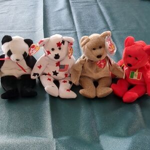 four ty beanie baby bears